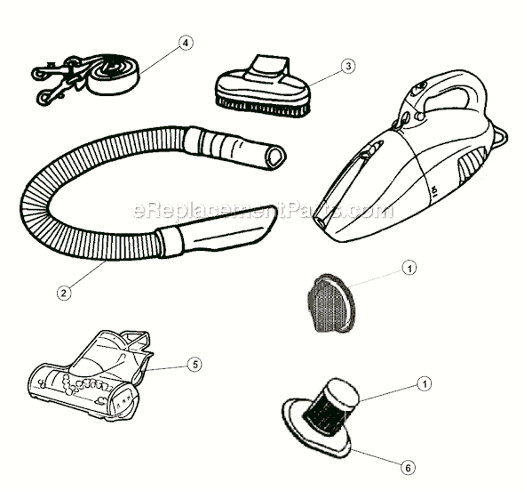 Page A Diagram and Parts List for HDH500  Dirt Devil Hand Vacuum